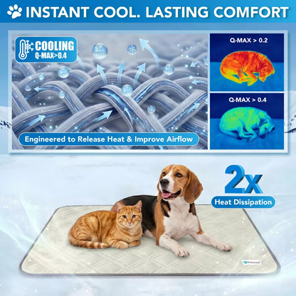 Petami Waterproof Cooling Blanket Mat for Dog Cat Pet, anti Slip Indoor Cool Pad, Q-MAX Sofa Couch Bed Crate Cover
