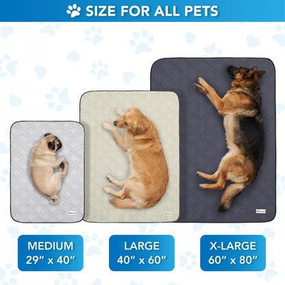 Petami Waterproof Cooling Blanket Mat for Dog Cat Pet, anti Slip Indoor Cool Pad, Q-MAX Sofa Couch Bed Crate Cover